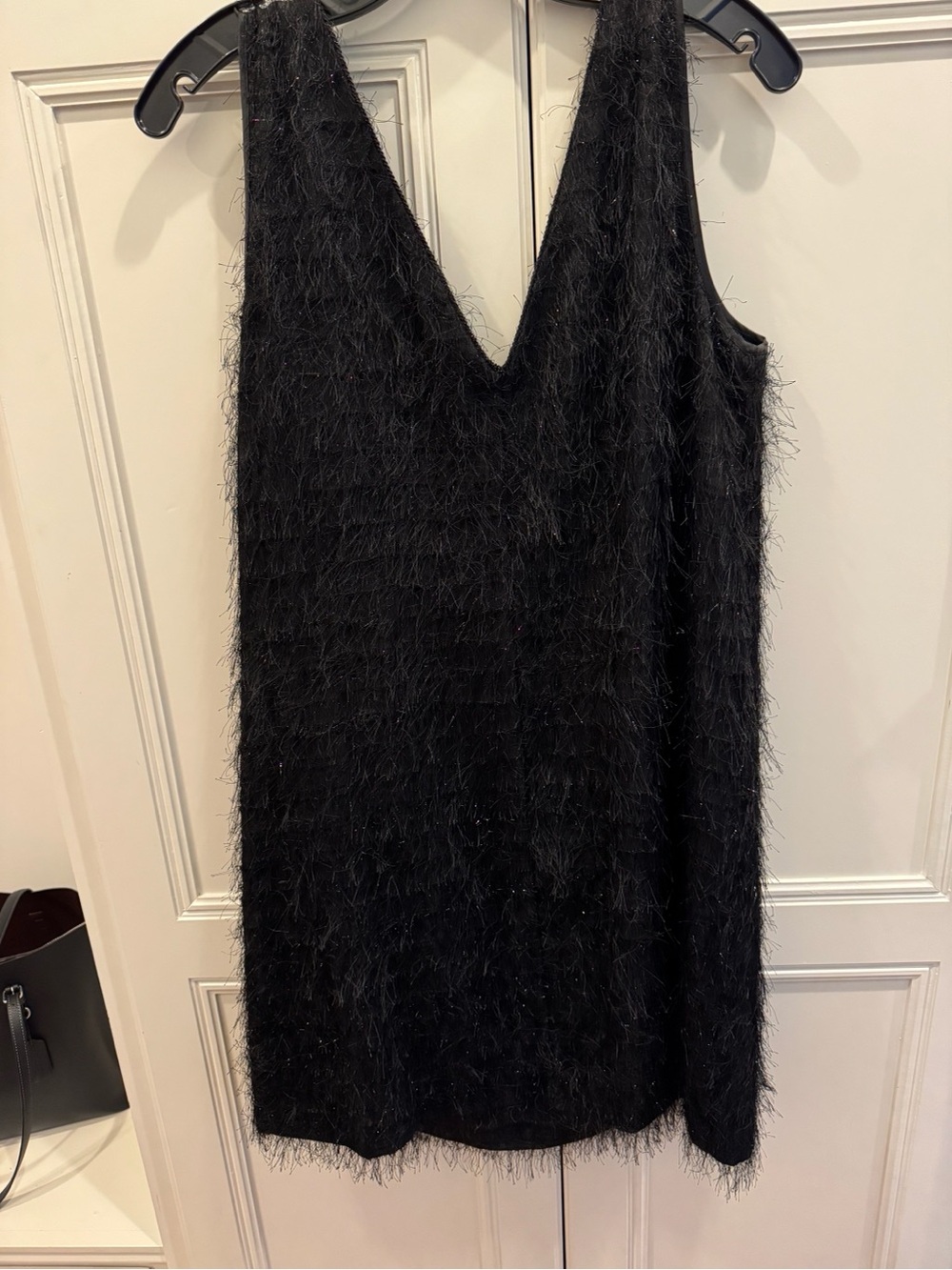 Laundry by Shelli Segal Black fringe dress